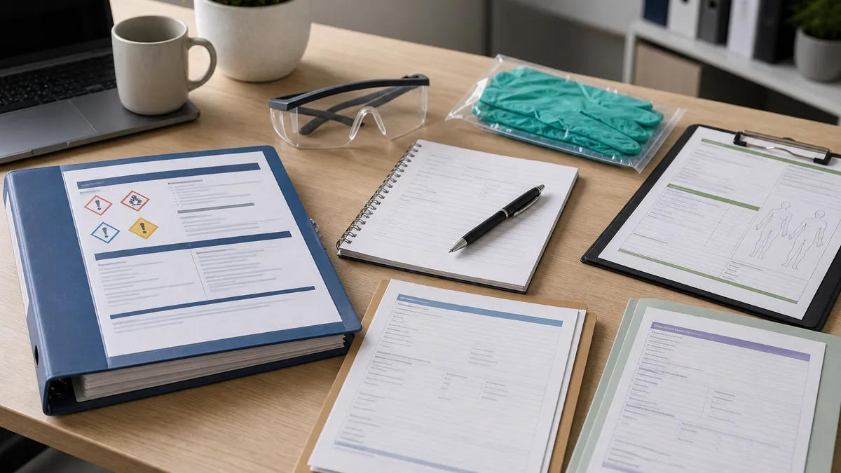 Pesticide exposure at work workers compensation evidence review with incident records, medical reports, certificate of capacity and workplace duties documents.