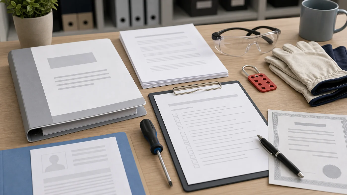 Power tool injury workers compensation evidence review with incident records, medical reports, certificate of capacity and workplace duties documents.
