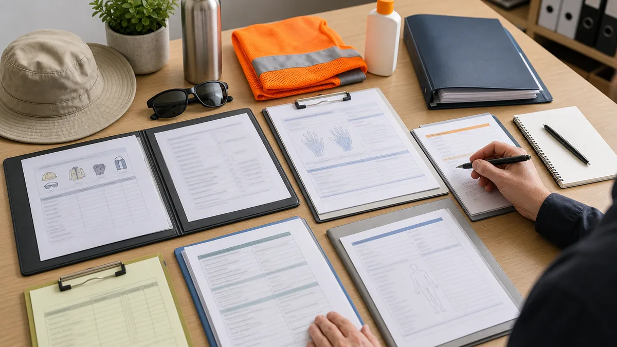 Heat stress injury workers compensation evidence review with medical reports, treatment notes, certificate of capacity and workplace duties documents.