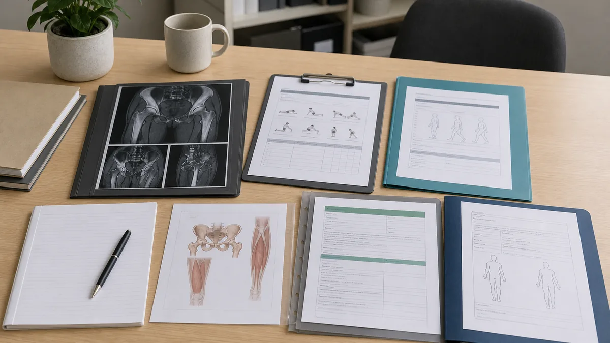 Thigh injury workers compensation evidence review with medical reports, treatment notes, certificate of capacity and workplace duties documents.