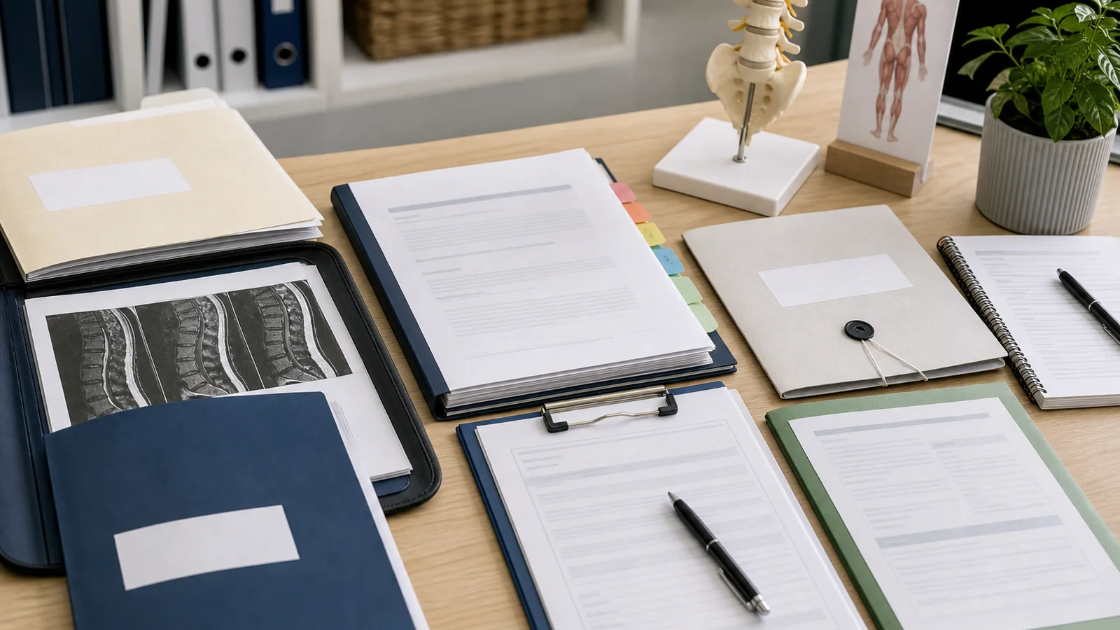 Medical treatment and impairment evidence review with treatment request, clinical reports, and insurer decision papers.